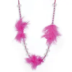 Charisse Feather/Bead Tieback Fuchsia