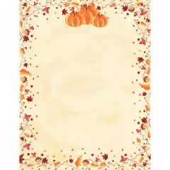 Great Papers! Painted Pumpkin Letterhead for Invitations, Announcements and Messages, Printer Friendly 8.5" x 11", 80 PK