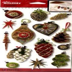 Jolee's Boutique Holiday Metallic Ornaments Dimensional Puffy Stickers