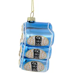 Northlight 3" Six Pack Canned Beer Glass Christmas Ornament Blue
