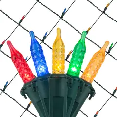 4x6 Ft. M5 LED Net Lights - 100 Multicolor Lamps on Green Wire Multi-Color