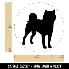Shiba Inu Dog Solid Self-Inking Rubber Stamp for Stamping Crafting Planners Purple