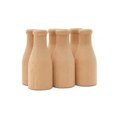 Wooden Milk Bottle 2 inch, for Miniatures, Scale Models, Toy Train| Woodpeckers