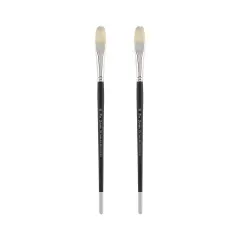 Creative Mark Pro Stroke Premium White Chungking Hog Bristle Artist Paint Brush - Filbert - Natural Bristle Brush w/ Great Control Suitable for Oils, Watercolors, Acrylics, Alkyds, Caseins