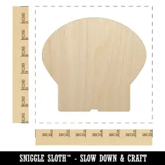 Clam Shell Solid Unfinished Wood Shape Piece Cutout for DIY Craft Projects
