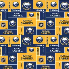 Sykel Enterprises NHL Team Cotton Fabric-Buffalo Sabers Box Design Cotton Quilting Fabric