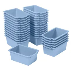 Scoop Front Storage Bins, Multipurpose Organization, 30-Pack Powder Blue