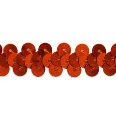 10 yards of 1 Row 3/8" Metallic Stretch Sequin Trim | 10 yard cut Orange