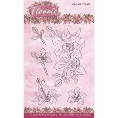 Find It Trading Amy Design Clear Stamps-Orchid, Pink Florals