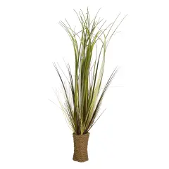 Northlight 34" Artificial Long Grass Plant in Twisted RopePot Yellow