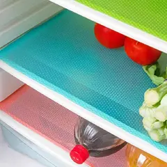 9 Pack Washable Fridge Mats Liners Waterproof Fridge Pads Drawer Table Mats Refrigerator Liners for Shelves,3Red/3Green/3Blue
