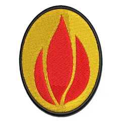 Fire Symbol Multi-Color Embroidered Iron-On or Hook & Loop Patch Applique