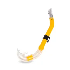 Swim Central 15" Yellow and Clear Bahama Semi-Dry Top Sport Swimming Pool Snorkel