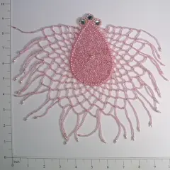 Spiderweb Beaded Applique Mauve