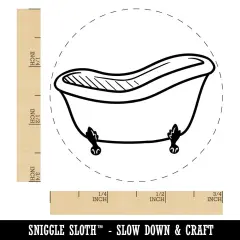 Cast Iron Bath Tub Rubber Stamp for Stamping Crafting Planners