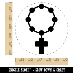 Rosary Catholic Symbol Self-Inking Rubber Stamp for Stamping Crafting Planners Black