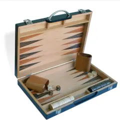 WE Games Black Zebra Wood Backgammon Set -15 in.