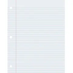 Composition Paper, White, Red Margin, 9/32" Ruled, 8 1/2" x 11", 500 Sheets Per Pack, 2 Packs