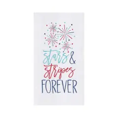 Stars & Stripes Forever 4th of July Fireworks Cotton Flour Sack Kitchen Towel Patriotic Dishtowel Decoration