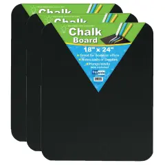Chalk Board, Black, 18" x 24", Pack of 3
