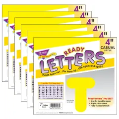 Yellow 4" Casual Uppercase Ready Letters&reg;, 6 Packs