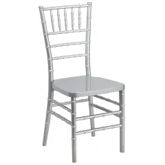 Emma and Oliver Wedding & Event Resin Stacking Chiavari Dining Chair Silver