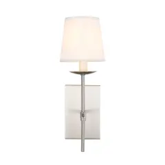 Eclipse 1 light Burnished Nickel and White shade wall sconce