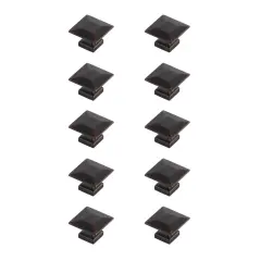 Cecil 1.3" Oil-rubbed Bronze Square Knob Multipack (Set of 10)