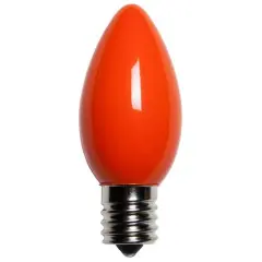 25 Bulbs - C9 Opaque Orange, 7 Watt lamp