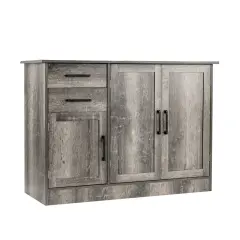 Buffet Storage Cabinet Kitchen Sideboard with 2 Drawers Grey
