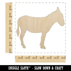 Donkey Silhouette Solid Unfinished Wood Shape Piece Cutout for DIY Craft Projects