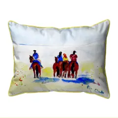 Betsy Drake Beach Riders Large Indoor/Outdoor Pillow 16x20 Multicolor