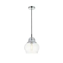 Kenna 1 Light Black Pendant With Clear Glass
