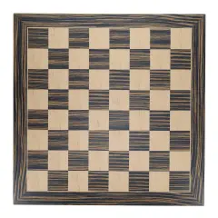 WE Games Deluxe Chess Board, Zebra & Natural Wood - 15 in