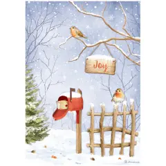 Stamperia Rice Paper Sheet A4-Joy Birds, Winter Valley