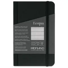 Fabriano Ecoqua Plus Fabric-Bound Notebook - Black, 3-1/2" x 5-1/2", Lined