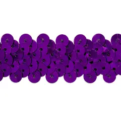 5 yards of 2 Row 7/8" Metallic Stretch Sequin Trim | 5 yard cut Purple