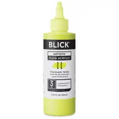Blick Artists&rsquo; Fluid Acrylic - Fluorescent Yellow, 200 ml