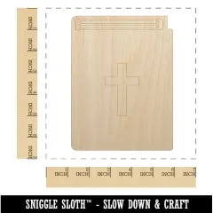 Bible Christian Cross Icon Unfinished Wood Shape Piece Cutout for DIY Craft Projects