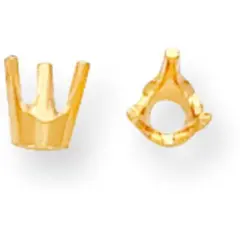 14K Gold 3 Prong Round Open Back Setting 2.4mm