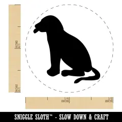 Dog Puppy Tongue Out Sitting Self-Inking Rubber Stamp for Stamping Crafting Planners Green