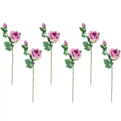 Northlight Real Touch&trade; Purple Artificial Rose Stems, Set of 6 - 26"