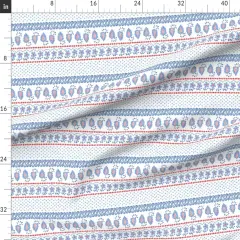 Various Fabrics by the Yard or Fat Quarter Boho Stripe Paisley Floral French Provincial Americana Clovers Grandmillennial Cottagecore Dots Blue Red Custom Printed Fabric by Spoonflower
