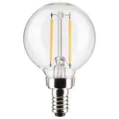 Satco 3w G16.5 Globe Filament LED 2700K Candelabra Base Dimmable - 25w equiv Warm White
