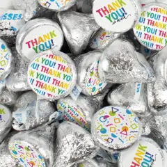 90 Pcs Thank You Candy Party Favors Milk Chocolate Hershey's Kisses (1lb, Approx. 90 Pcs) - No Assembly Required - By Just Candy