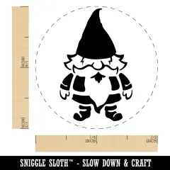 Whimsical Little Garden Gnome Self-Inking Rubber Stamp Ink Stamper for Stamping Crafting Planners Dry Pad