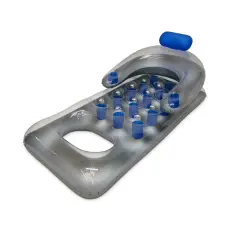 Swim Central 66" Inflatable Blue and Silver French Pocket Swimming Pool Lounger