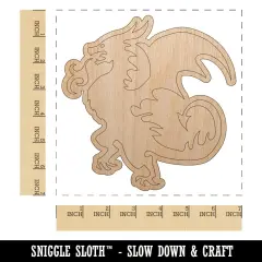 Wyvern Dragon Fantasy Silhouette Unfinished Wood Shape Piece Cutout for DIY Craft Projects