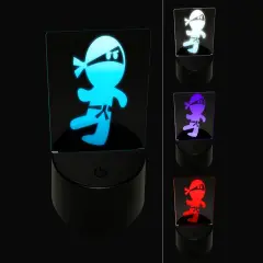 Cute Fighting Ninja 3D Illusion LED Night Light Sign Nightstand Desk Lamp