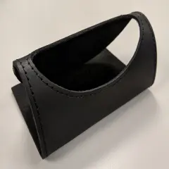 Black Leather Foldable Cell Phone Holder